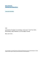 Comparing students' knowledge, instructors' teaching style, philosophy, and practices in a computer course